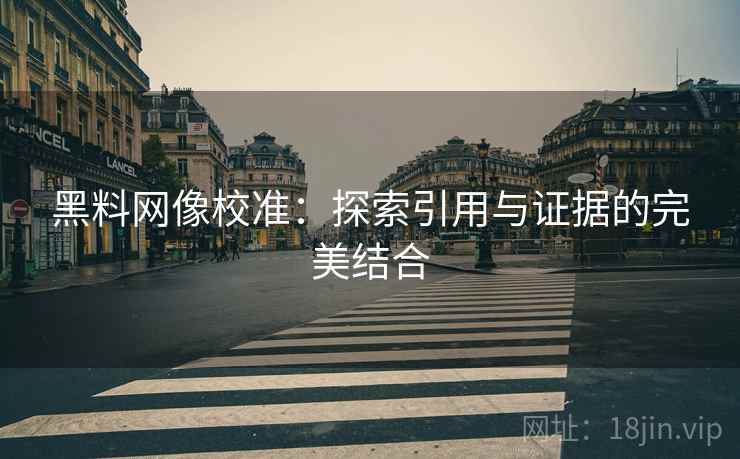 黑料网像校准：探索引用与证据的完美结合