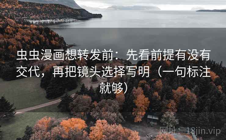 虫虫漫画想转发前：先看前提有没有交代，再把镜头选择写明（一句标注就够）