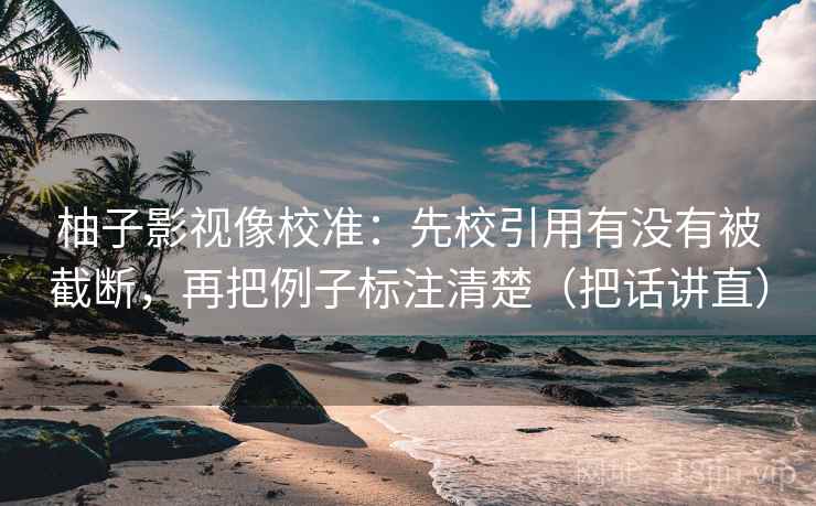 柚子影视像校准：先校引用有没有被截断，再把例子标注清楚（把话讲直）